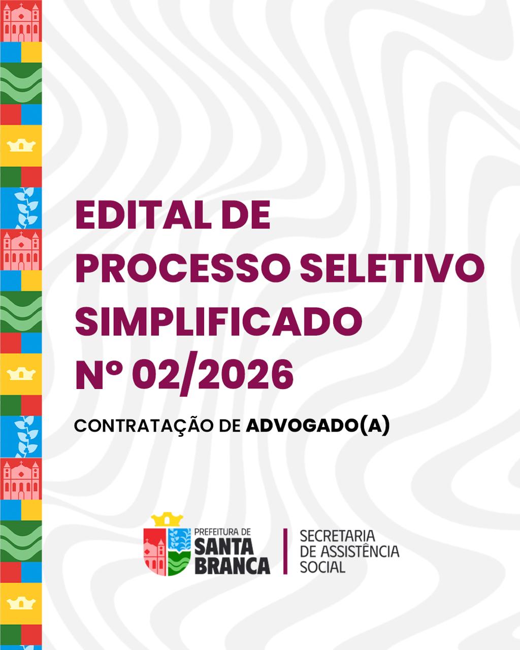 Prefeitura de Santa Branca abre Processo Seletivo Simplificado para contratação de advogado